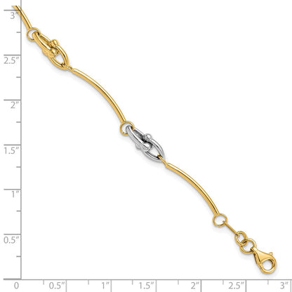 14K Two Tone Polished Bracelet