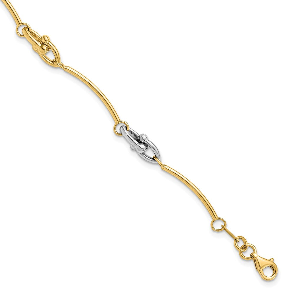 14K Two Tone Polished Bracelet