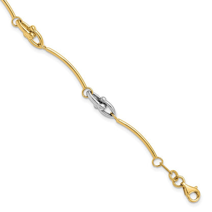 14K Two Tone Polished Bracelet