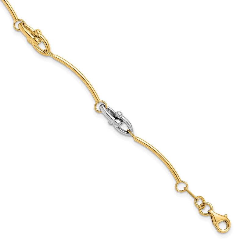 14K Two Tone Polished Bracelet