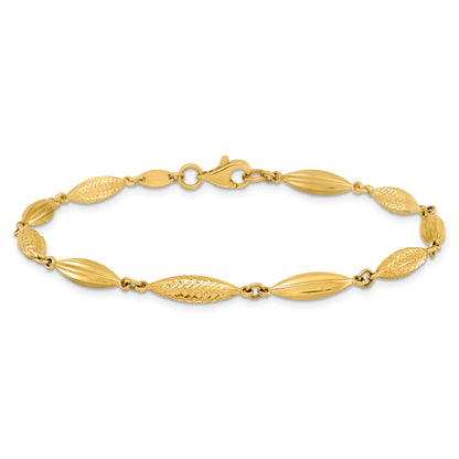 14K Yellow Gold Polished D/C Fancy Link Bracelet