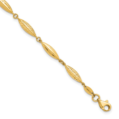 14K Yellow Gold Polished D/C Fancy Link Bracelet