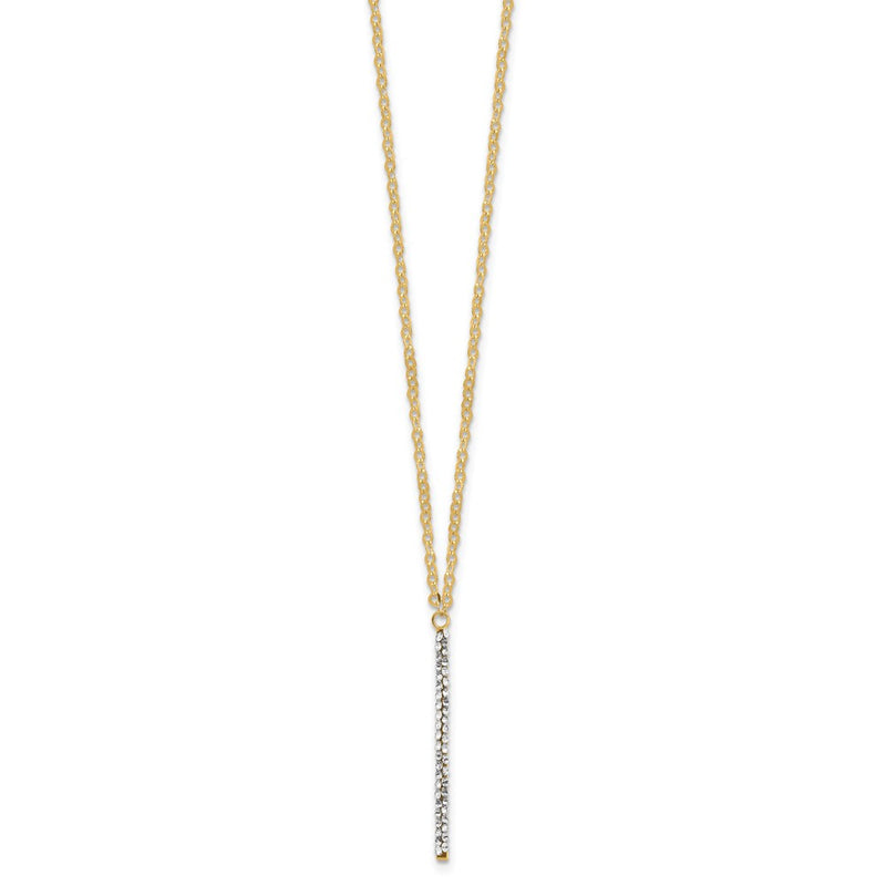 14K Yellow Gold Polished Crystal 1In Ext Necklace