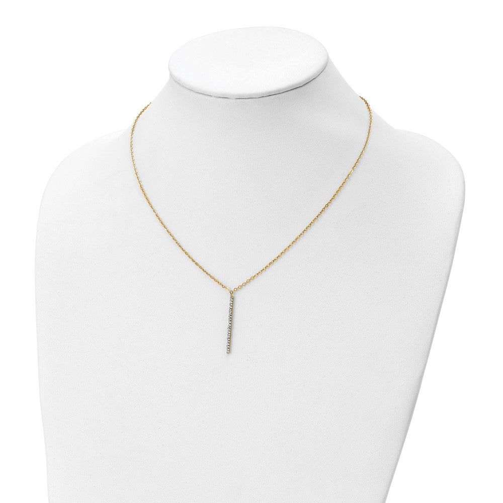 14K Yellow Gold Polished Crystal 1In Ext Necklace