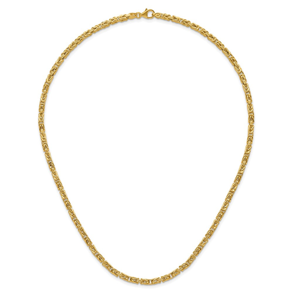 14K Yellow Gold Polished Byzantine Link Chain Necklace