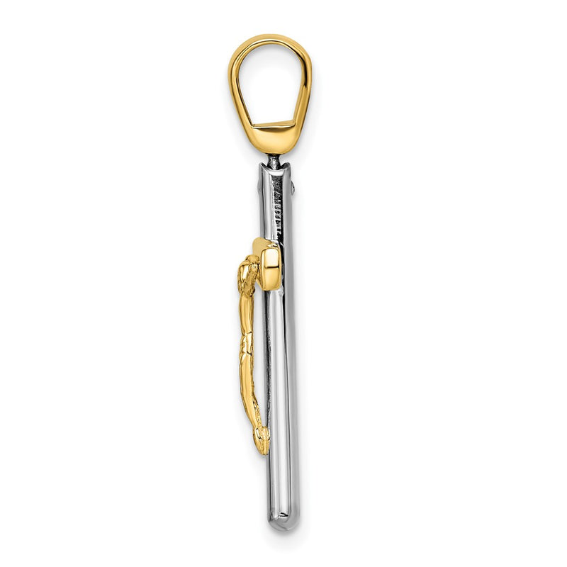 14K Two Tone Crucifix Pendant