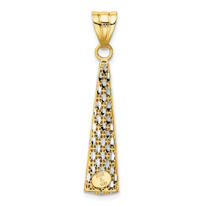 14K Yellow & Rhodium D/C Pendant