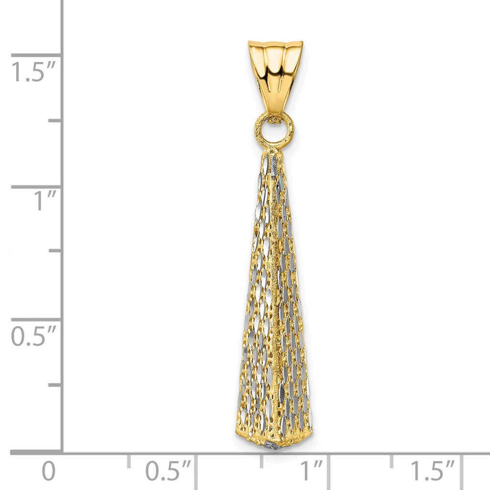14K Yellow & Rhodium D/C Pendant