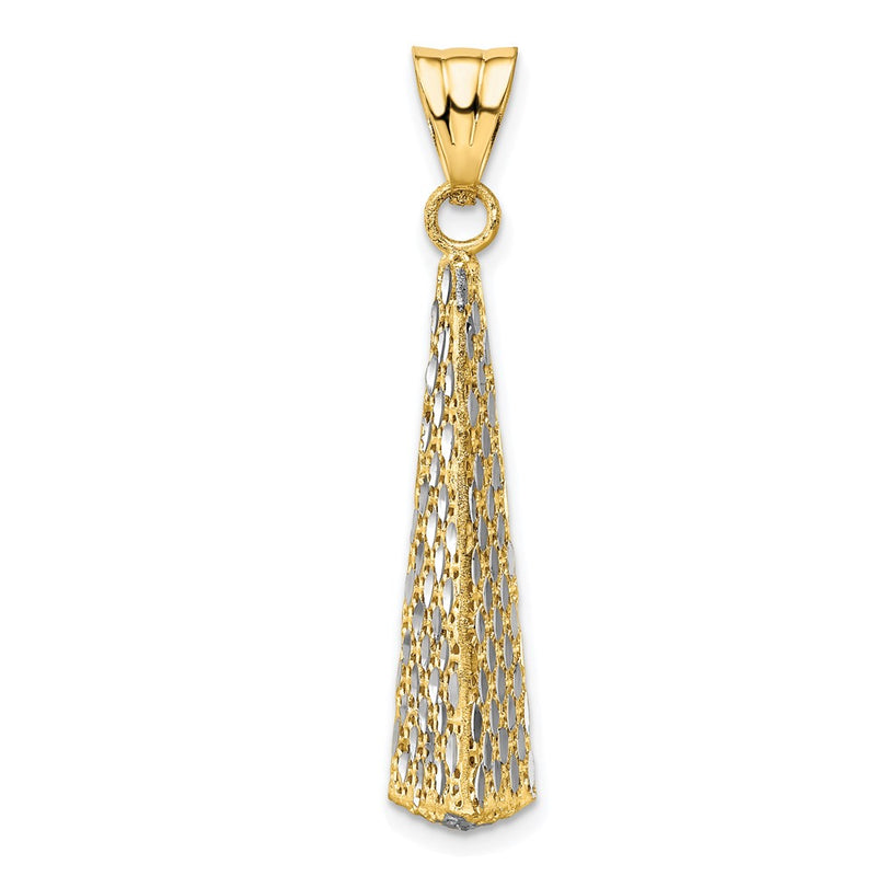 14K Yellow & Rhodium D/C Pendant