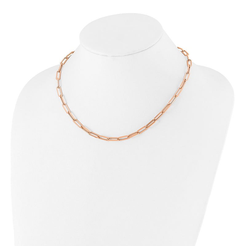 14K Rose Gold Polished Fancy Link Chain Necklace