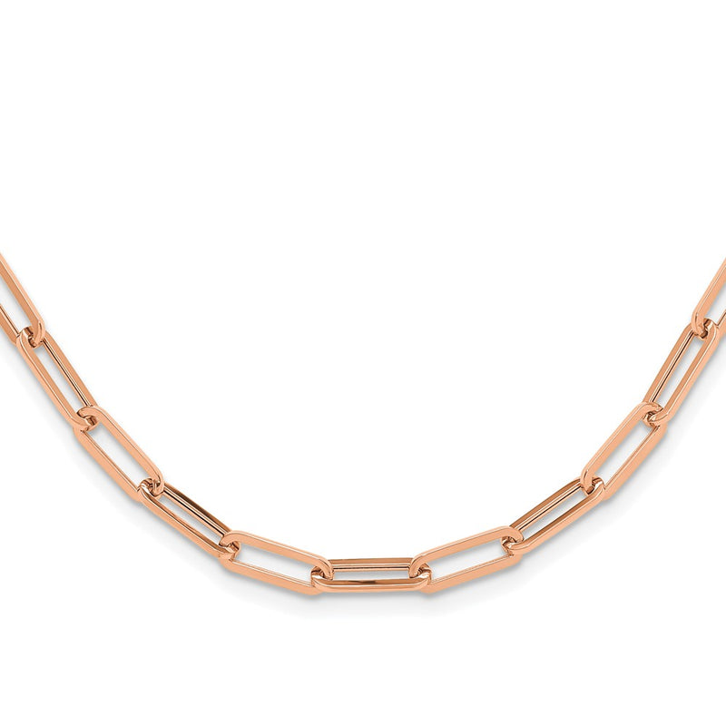14K Rose Gold Polished Fancy Link Chain Necklace