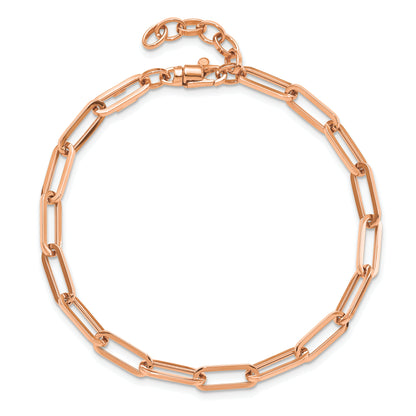 14K Rose Gold Polished Fancy Link With 1In Ext Bracelet