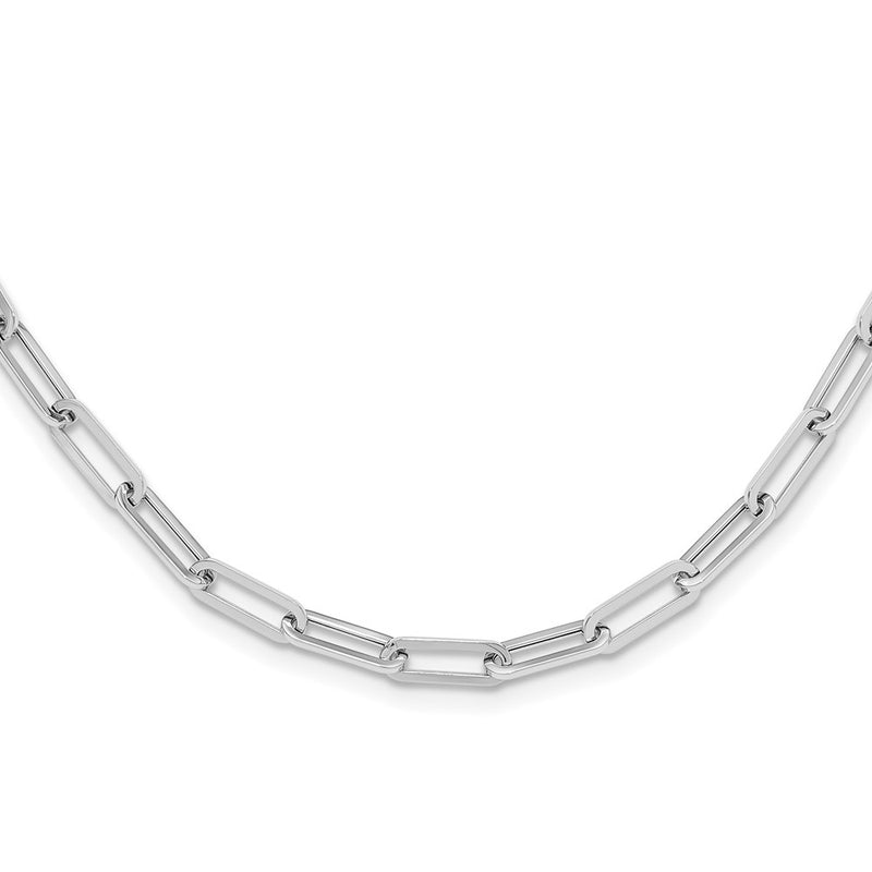 14K White Gold Polished Fancy Link Chain Necklace