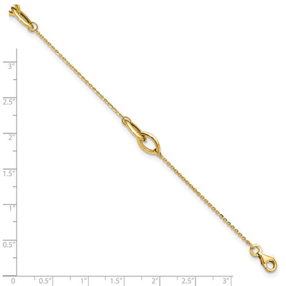 14K Yellow Gold Polished W/ .5in Ext. Anklet