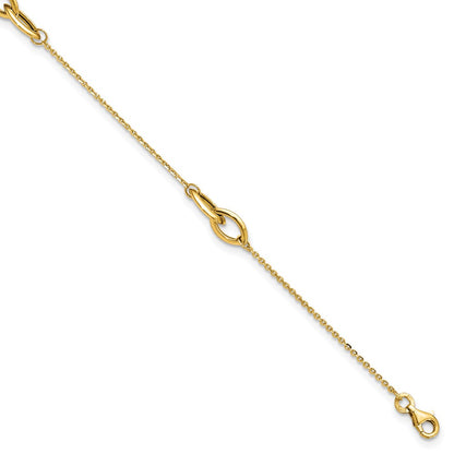 14K Yellow Gold Polished W/ .5in Ext. Anklet