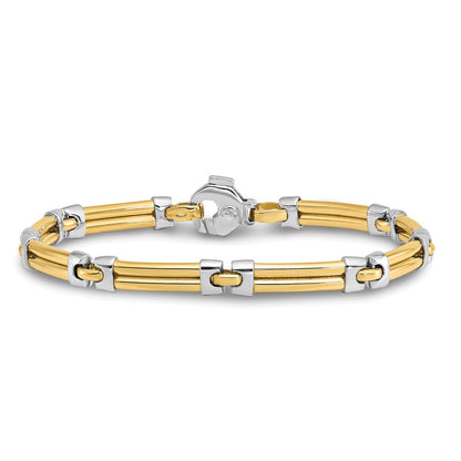 14K Two Tone Polished Bracelet
