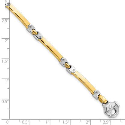 14K Two Tone Polished Bracelet