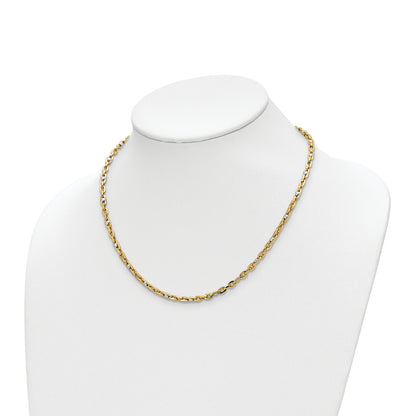 14K Two Tone Polished Link Necklace