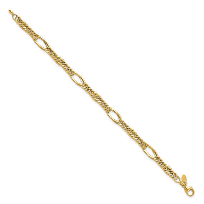 14K Yellow Gold Polished Fancy Link Bracelet