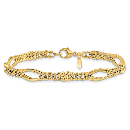 14K Yellow Gold Polished Fancy Link Bracelet