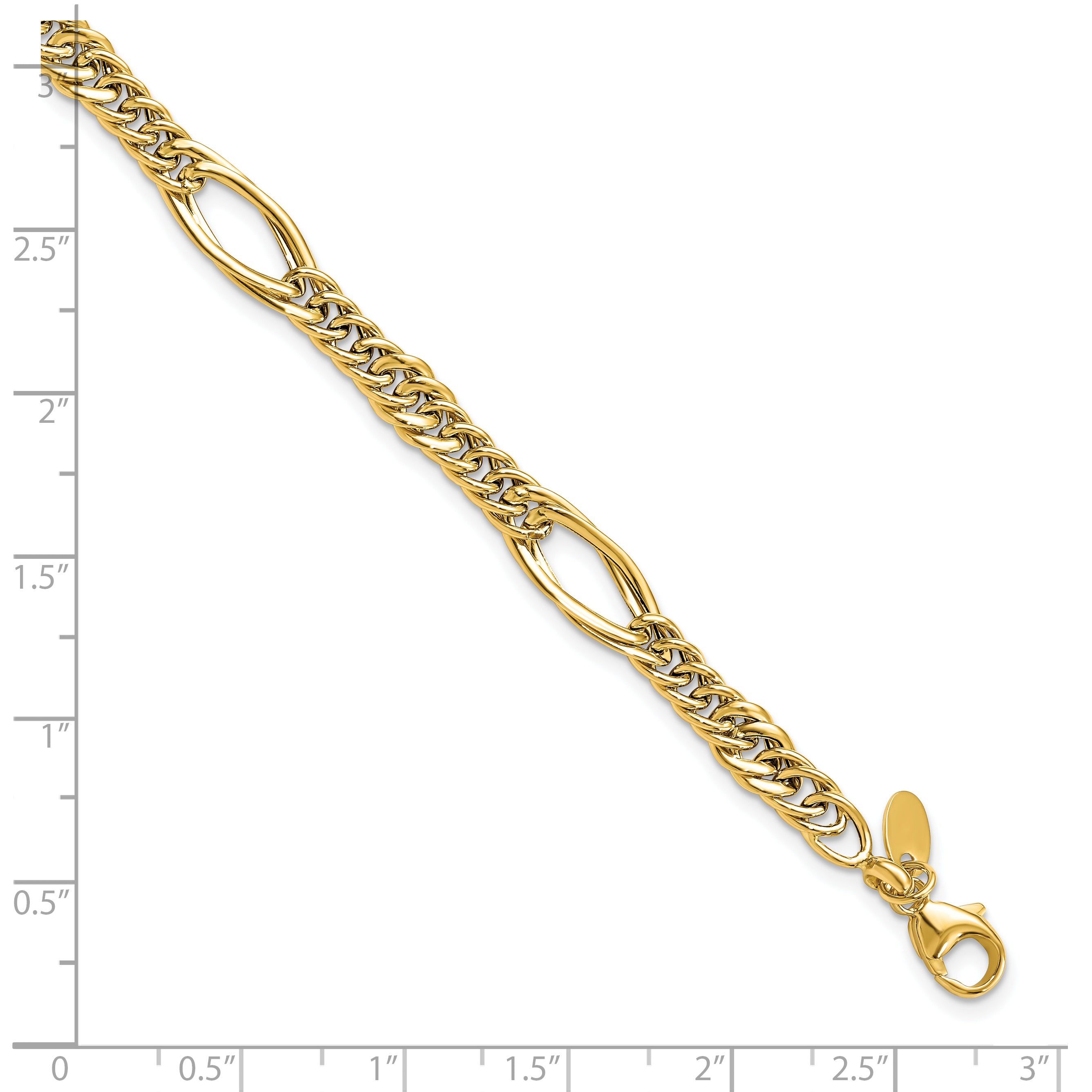 14K Yellow Gold Polished Fancy Link Bracelet