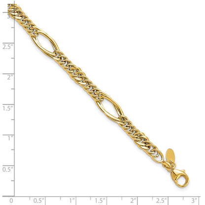 14K Yellow Gold Polished Fancy Link Bracelet