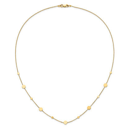 14K Yellow Gold Polished Disc Necklace
