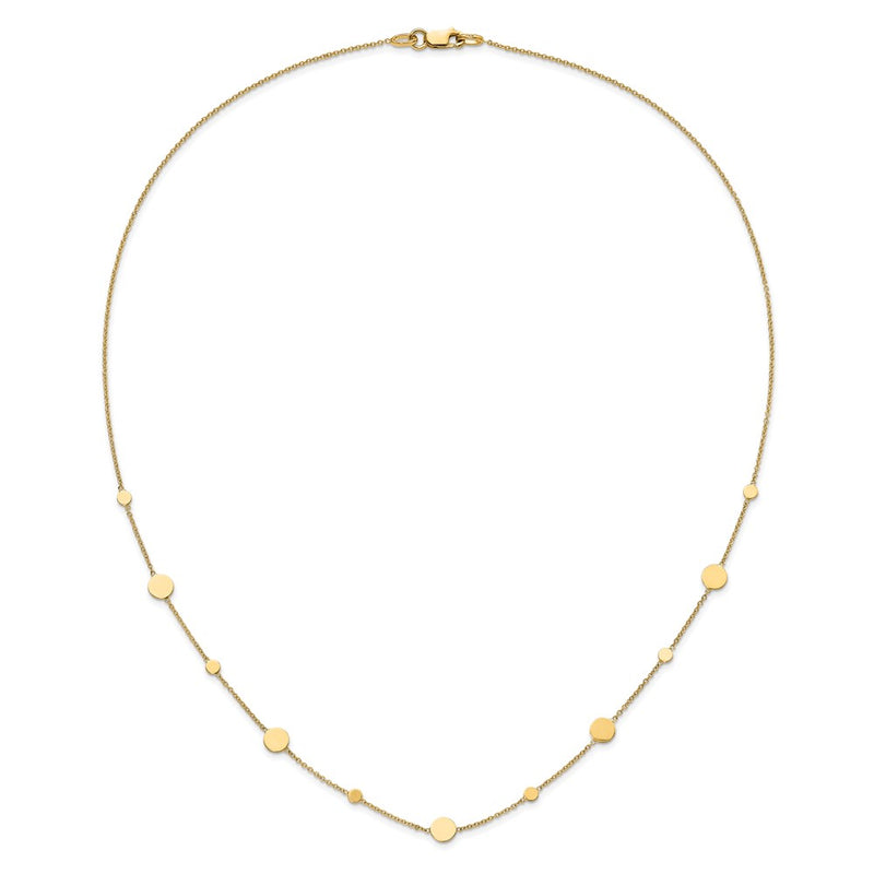 14K Yellow Gold Polished Disc Necklace