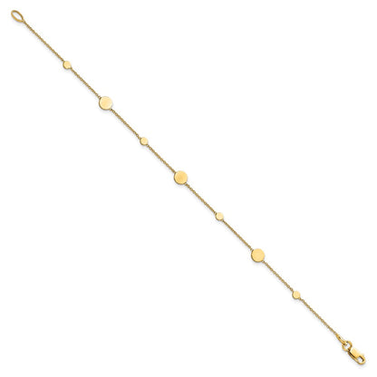 14K Yellow Gold Polished Disc Bracelet