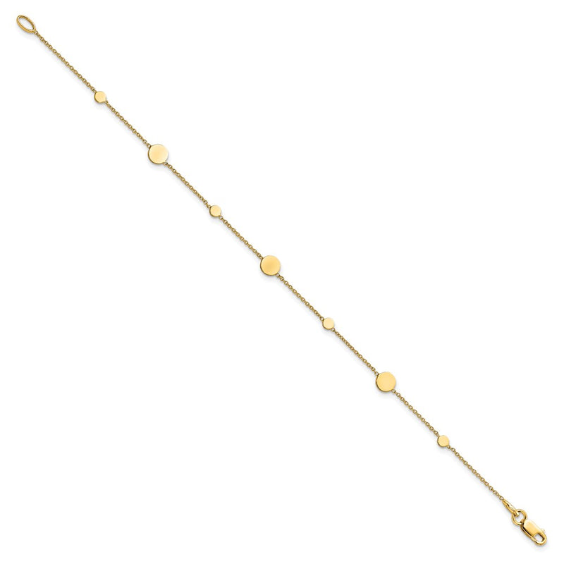 14K Yellow Gold Polished Disc Bracelet
