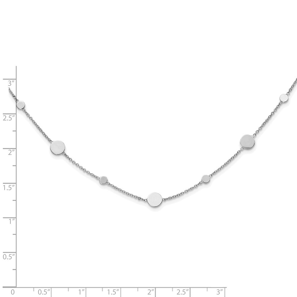 14K White Gold Polished Disc Necklace