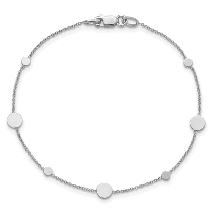14K White Gold Polished Disc Bracelet