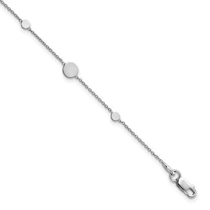 14K White Gold Polished Disc Bracelet