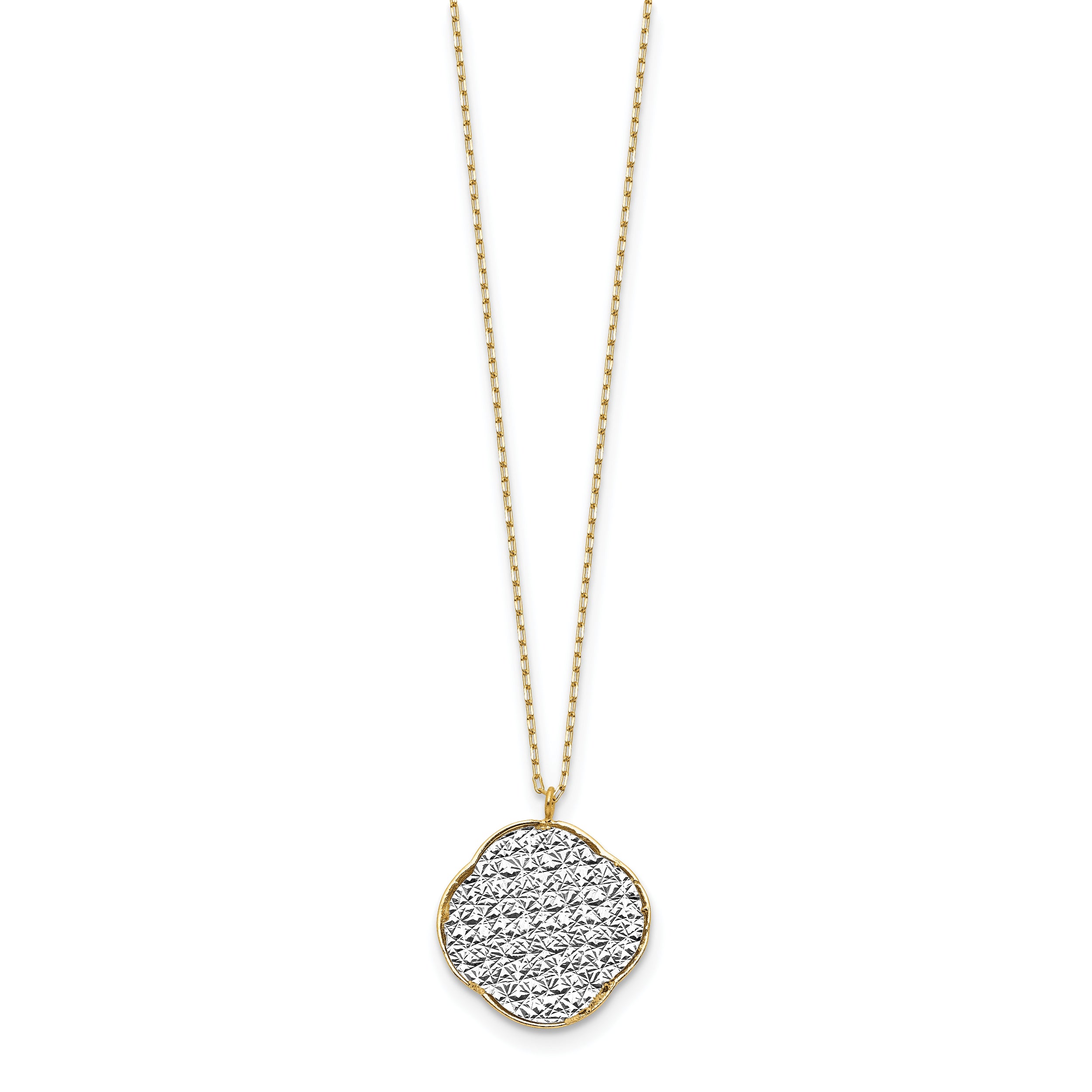 14K Two Tone Polished D/C Love Knot Necklace
