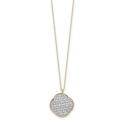 14K Two Tone Polished D/C Love Knot Necklace