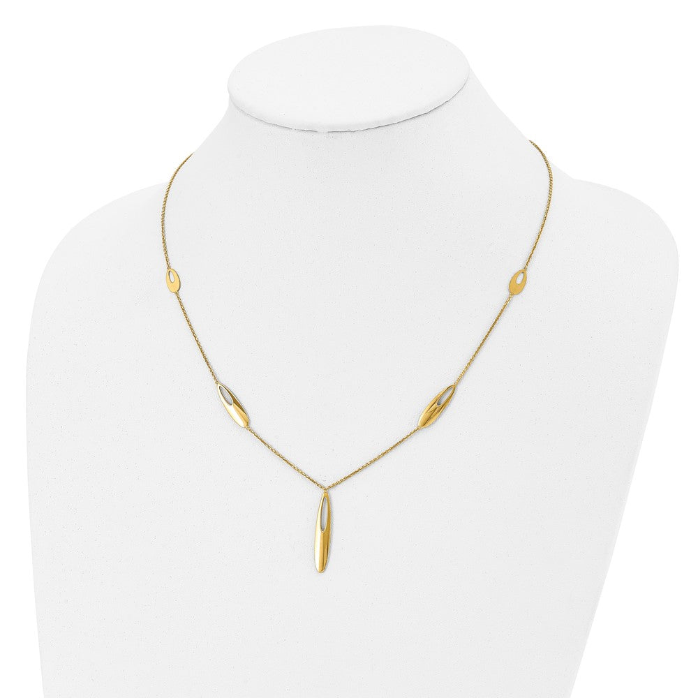 14K Yellow Gold Polished W/2In Ext. Necklace