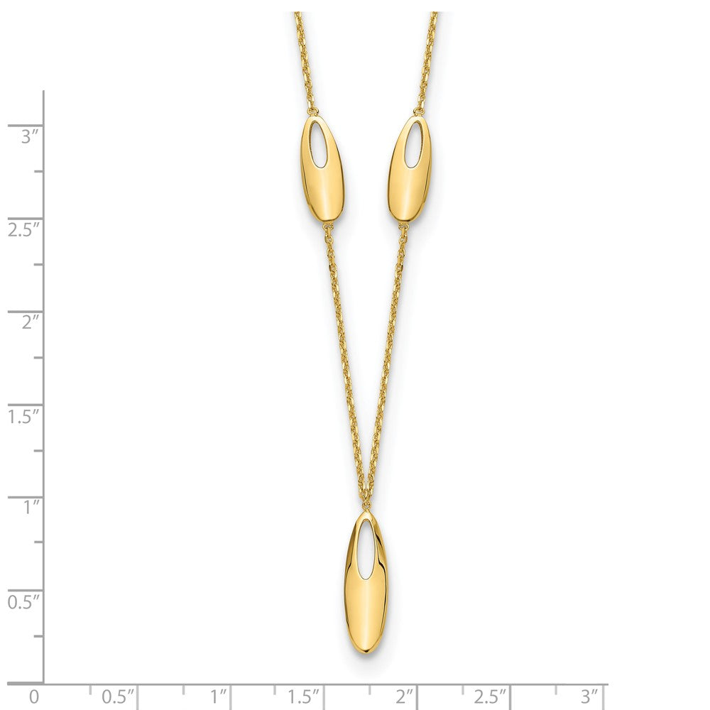 14K Yellow Gold Polished W/2In Ext. Necklace