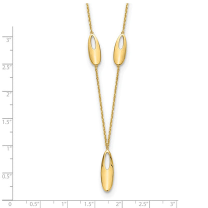 14K Yellow Gold Polished W/2In Ext. Necklace