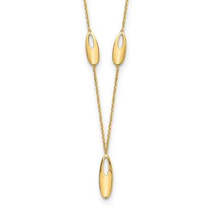 14K Yellow Gold Polished W/2In Ext. Necklace
