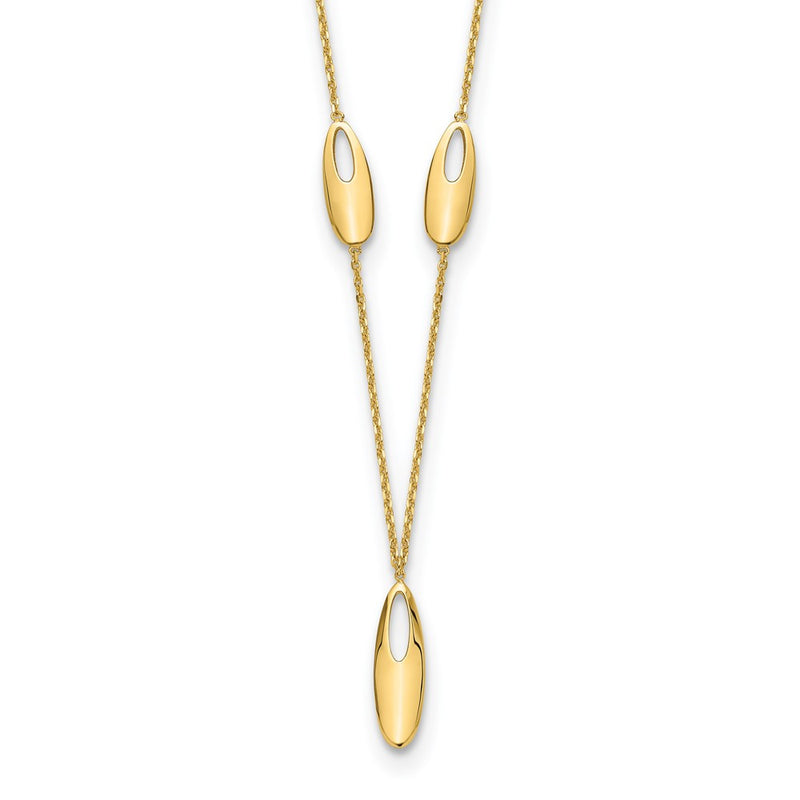 14K Yellow Gold Polished W/2In Ext. Necklace