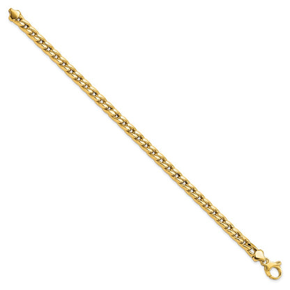 14K Yellow Gold Polished Curb Chain Bracelet