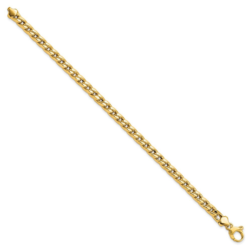 14K Yellow Gold Polished Curb Chain Bracelet