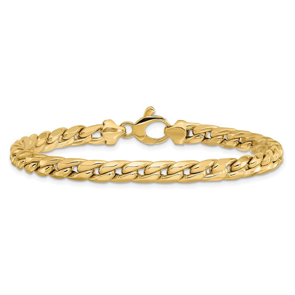 14K Yellow Gold Polished Curb Chain Bracelet