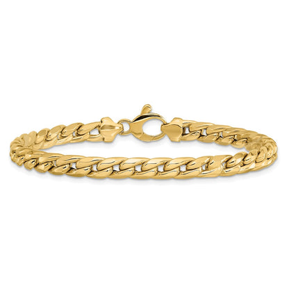 14K Yellow Gold Polished Curb Chain Bracelet