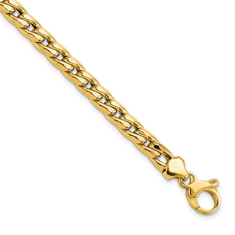 14K Yellow Gold Polished Curb Chain Bracelet
