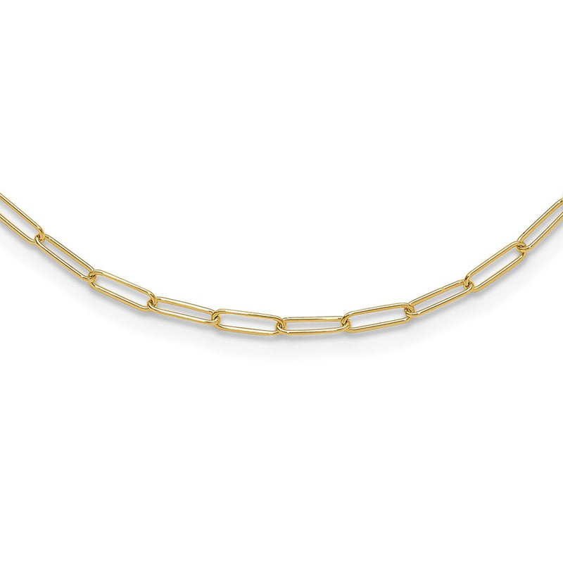 14K Yellow Gold Polished Fancy Link Chain Necklace