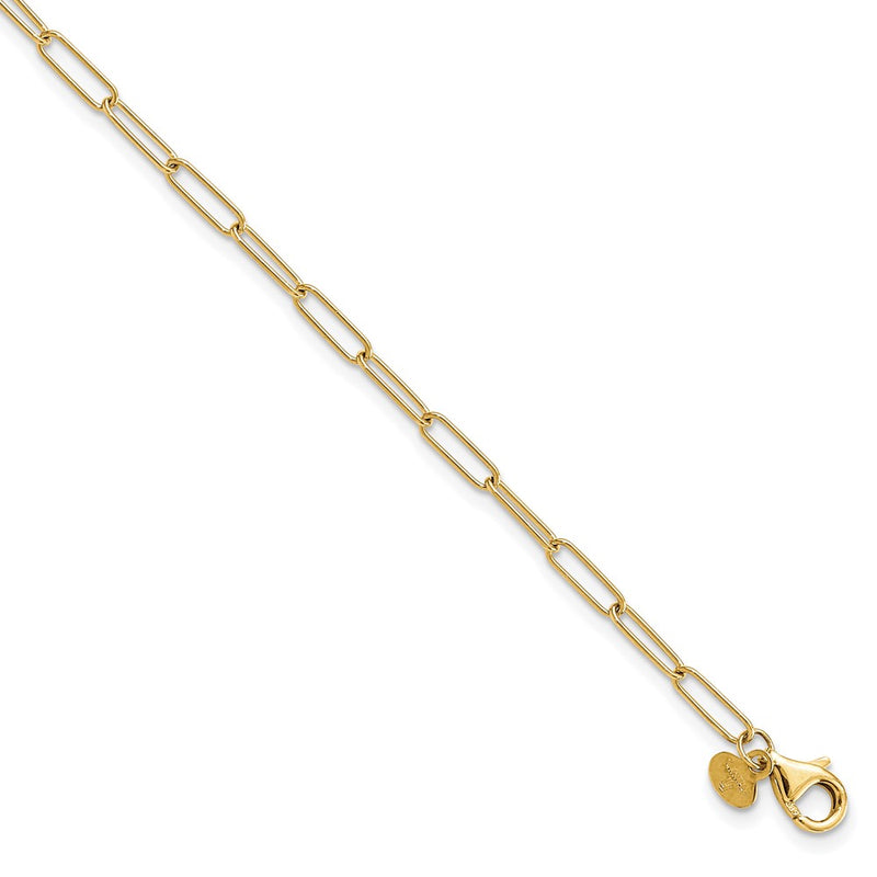 14K Yellow Gold Polished Fancy Link Chain Bracelet
