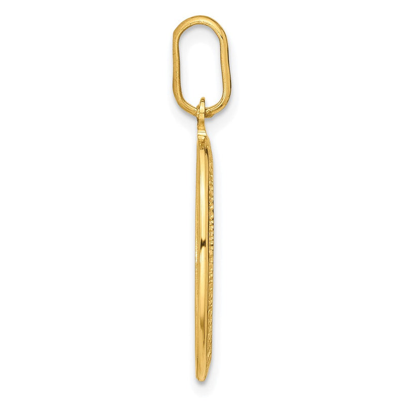 14K Yellow Gold Polished And Matte Oval Miraculous Medal