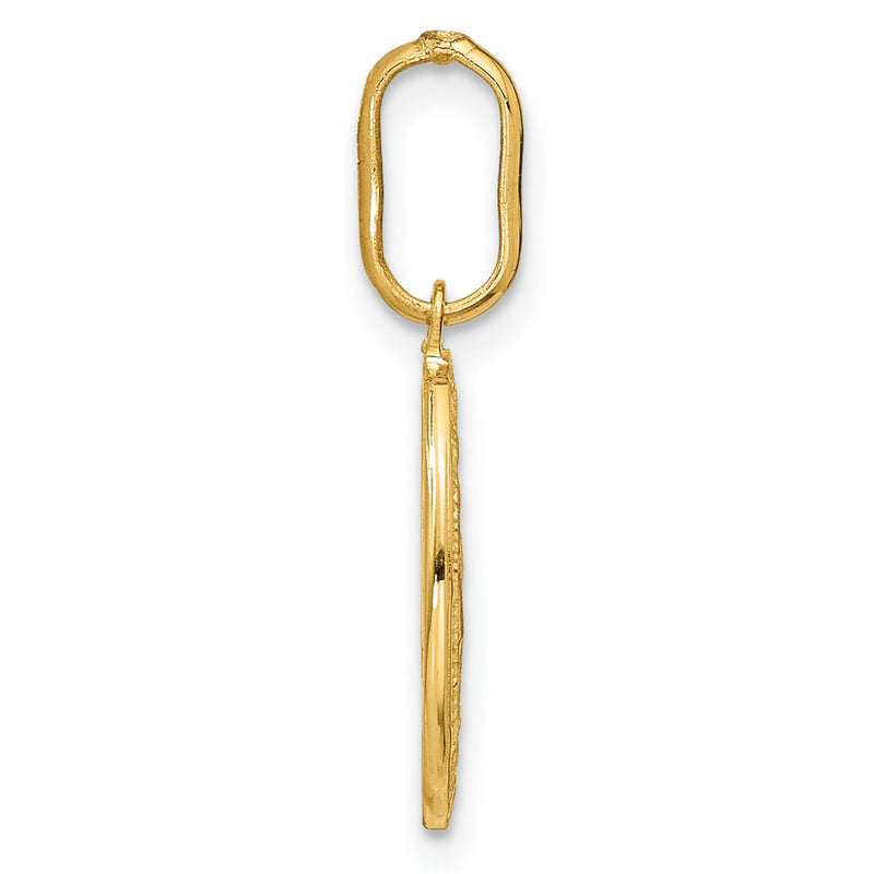 14K Yellow Gold Polished And Matte Oval Miraculous Medal