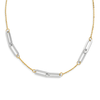 14K Two Tone Polished 1In Ext. Necklace